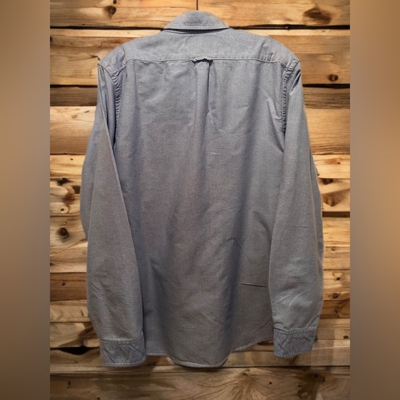 American Eagle Outfitters Men’s Long Sleeved Cotton Shirt Blue Size L - Picture 2 of 6